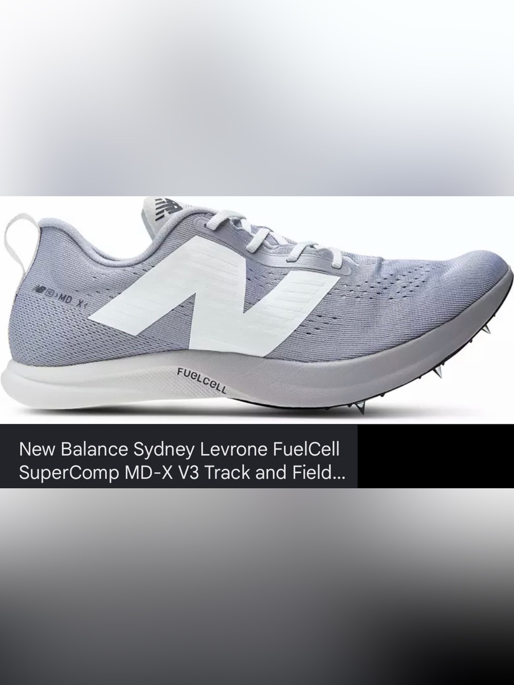 New Balance Men’s Sydney Levrone SC MD-X v3, Grey aka Digital mist w fresh, 9.5